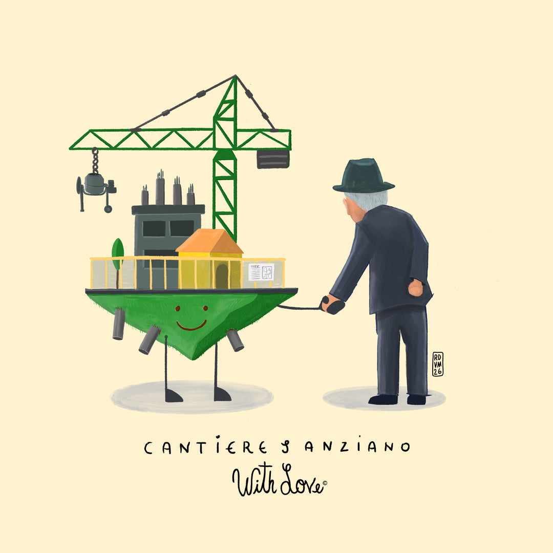 T Shirt uomo - Anziano & Cantiere edile - With Love