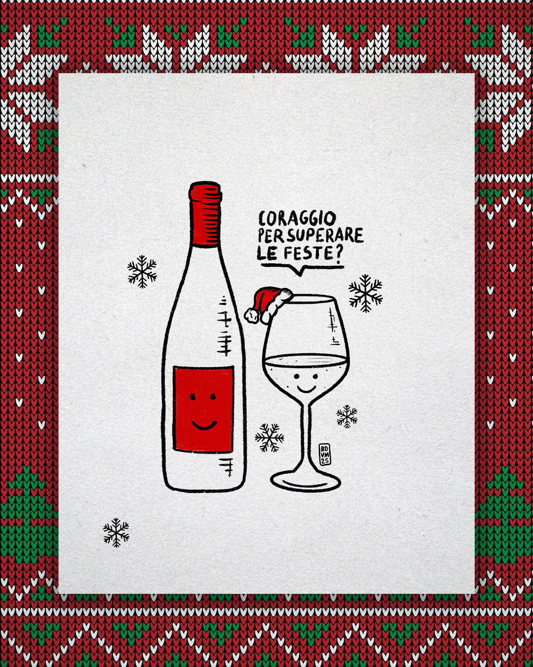 T Shirt uomo - Una bottiglia di coraggio - Maledetto Natale