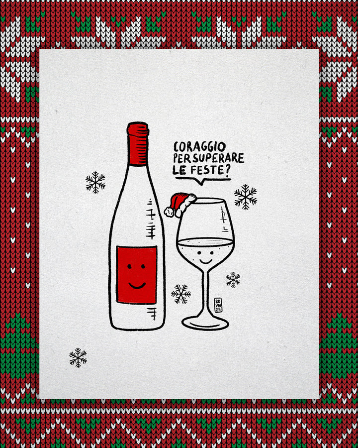 T Shirt uomo - Una bottiglia di coraggio - Maledetto Natale