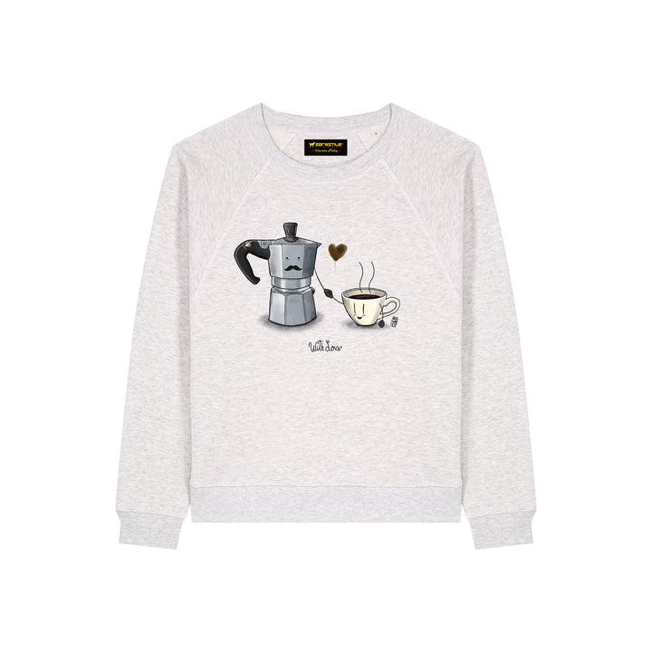 Felpa girocollo donna - Moka & Tazzina - With Love