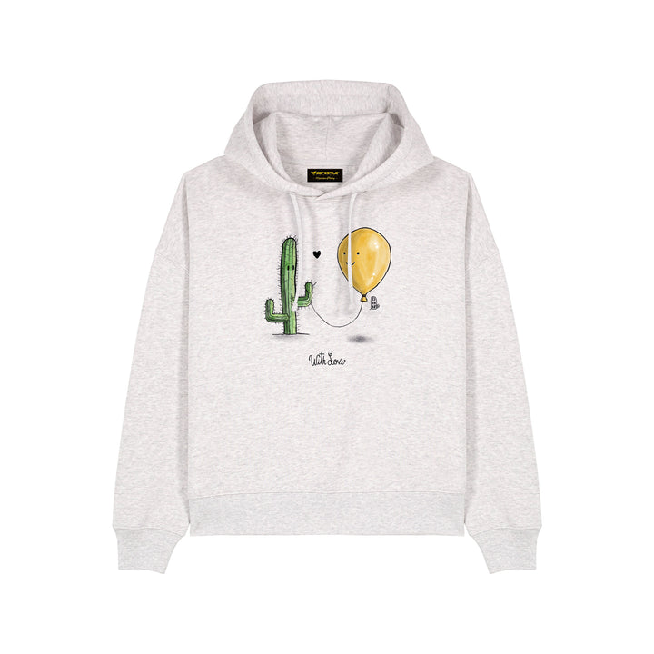 Felpa Cappuccio donna - Cactus & Ballon - With Love