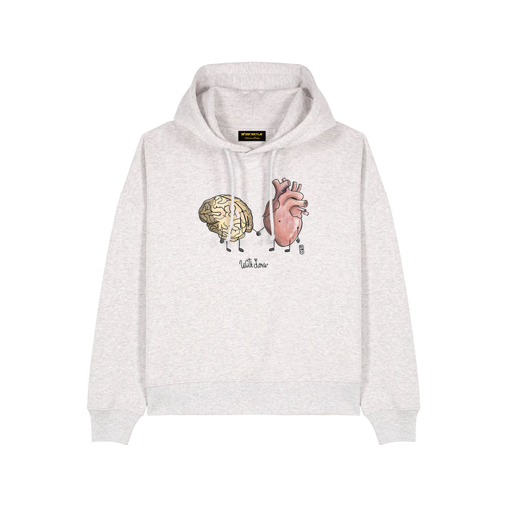 Felpa Cappuccio donna - Cuore & Cervello - With Love