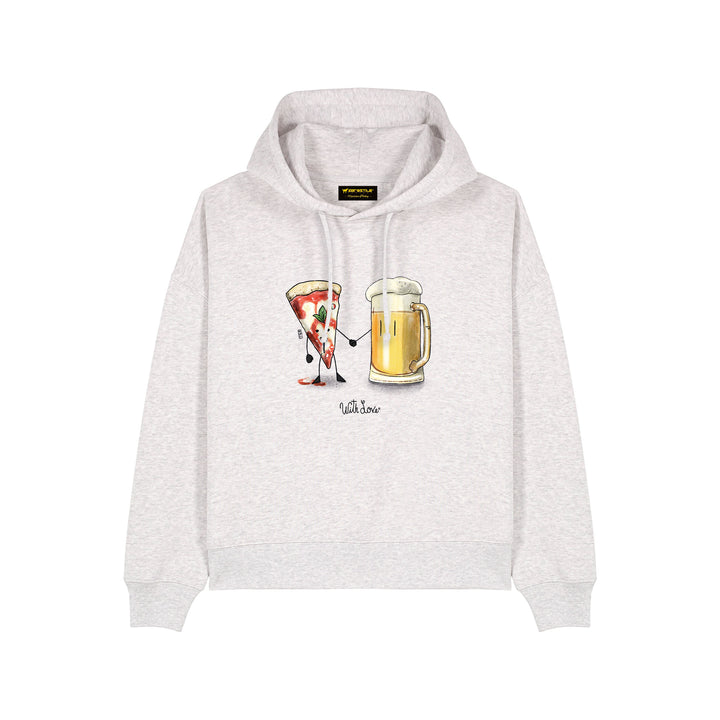 Felpa Cappuccio donna - Pizza e Birra - With Love