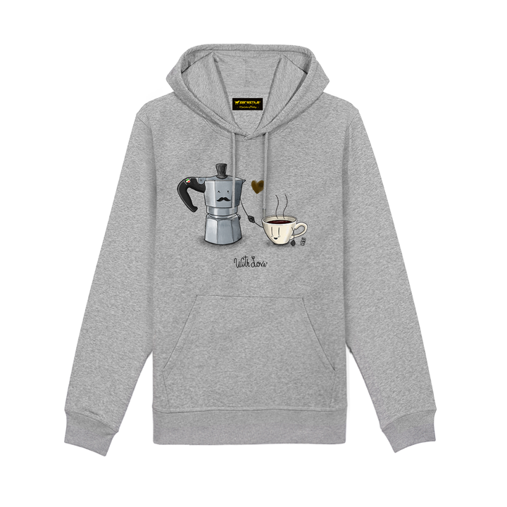 Felpa Cappuccio uomo - Moka & Tazzina - With Love