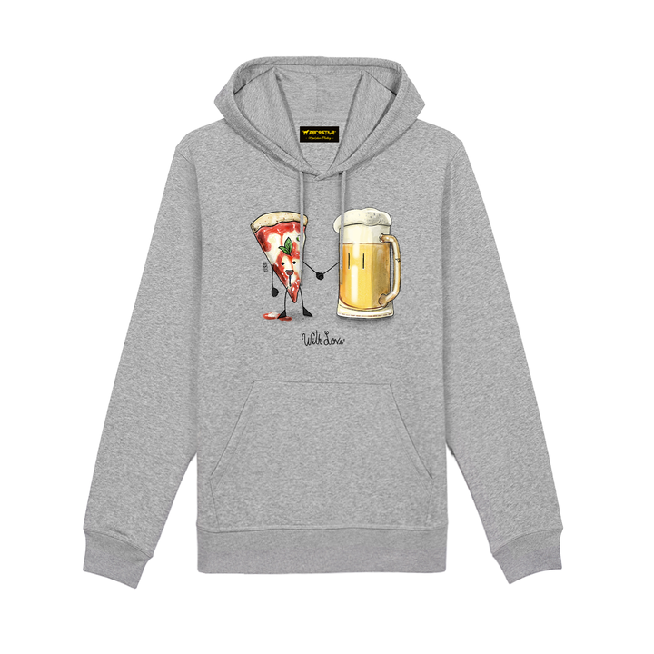 Felpa Cappuccio uomo - Pizza & Birra - With Love
