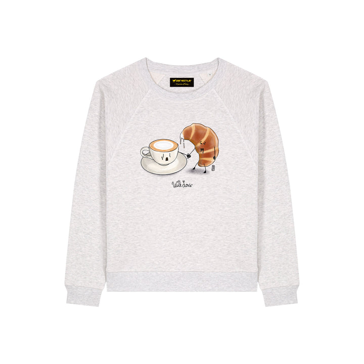 Felpa girocollo donna - Cappuccino & Cornetto - With Love