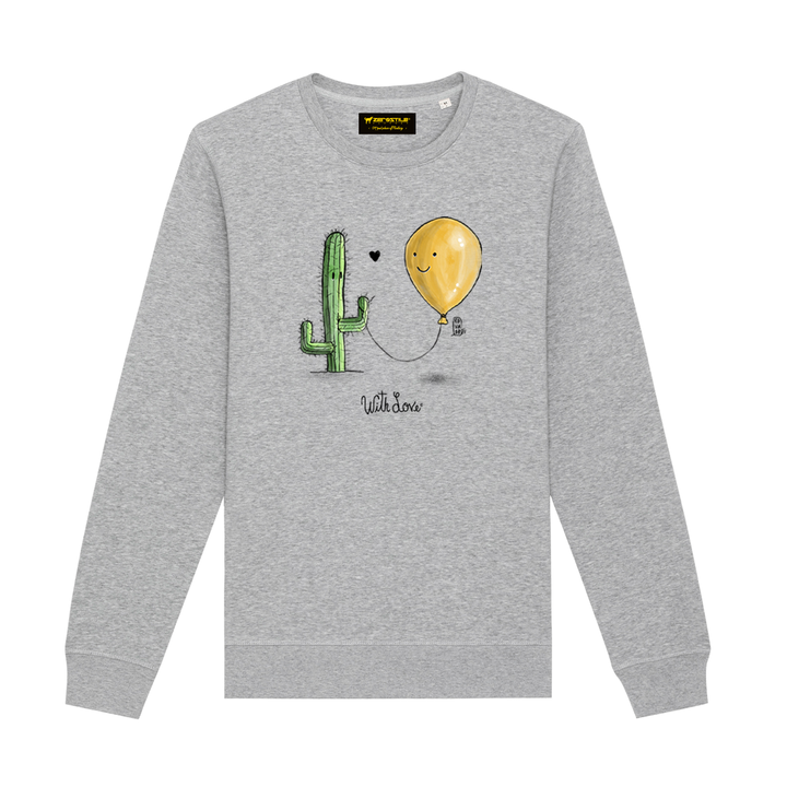 Felpa Girocollo uomo - Cactus & Balloon - With Love
