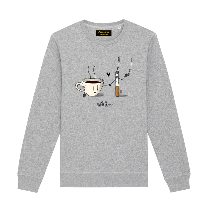 Felpa Girocollo uomo - Caffè & Sigaretta - With Love