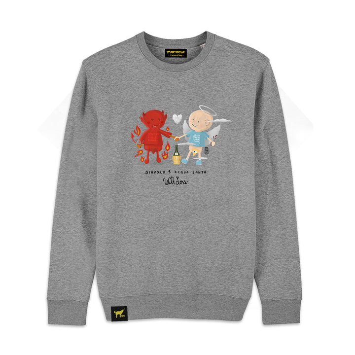 Felpa Girocollo uomo - Diavolo e Acqua Santa - With Love