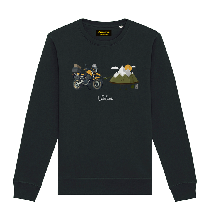 Felpa Girocollo uomo - Moto & Adventure - With Love