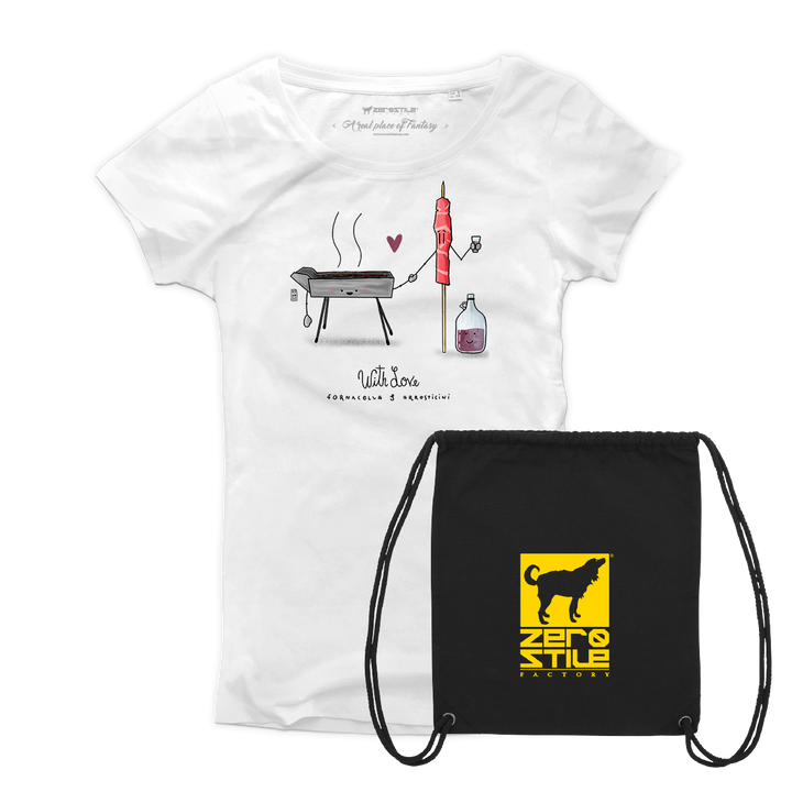 T Shirt donna - Fornacella & Arrosticini con REGALO - Black Friday 23