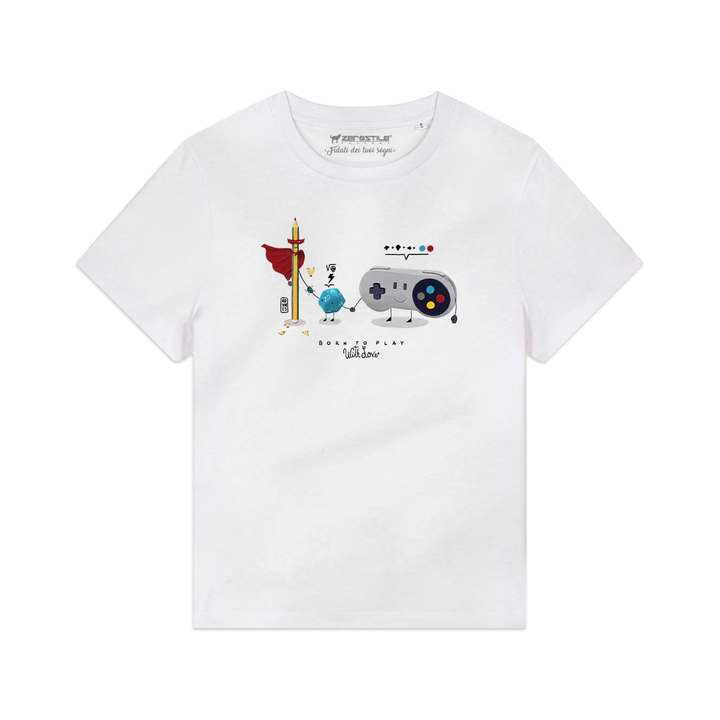 T Shirt donna - Born to play - With Love (x Comix Pescara)