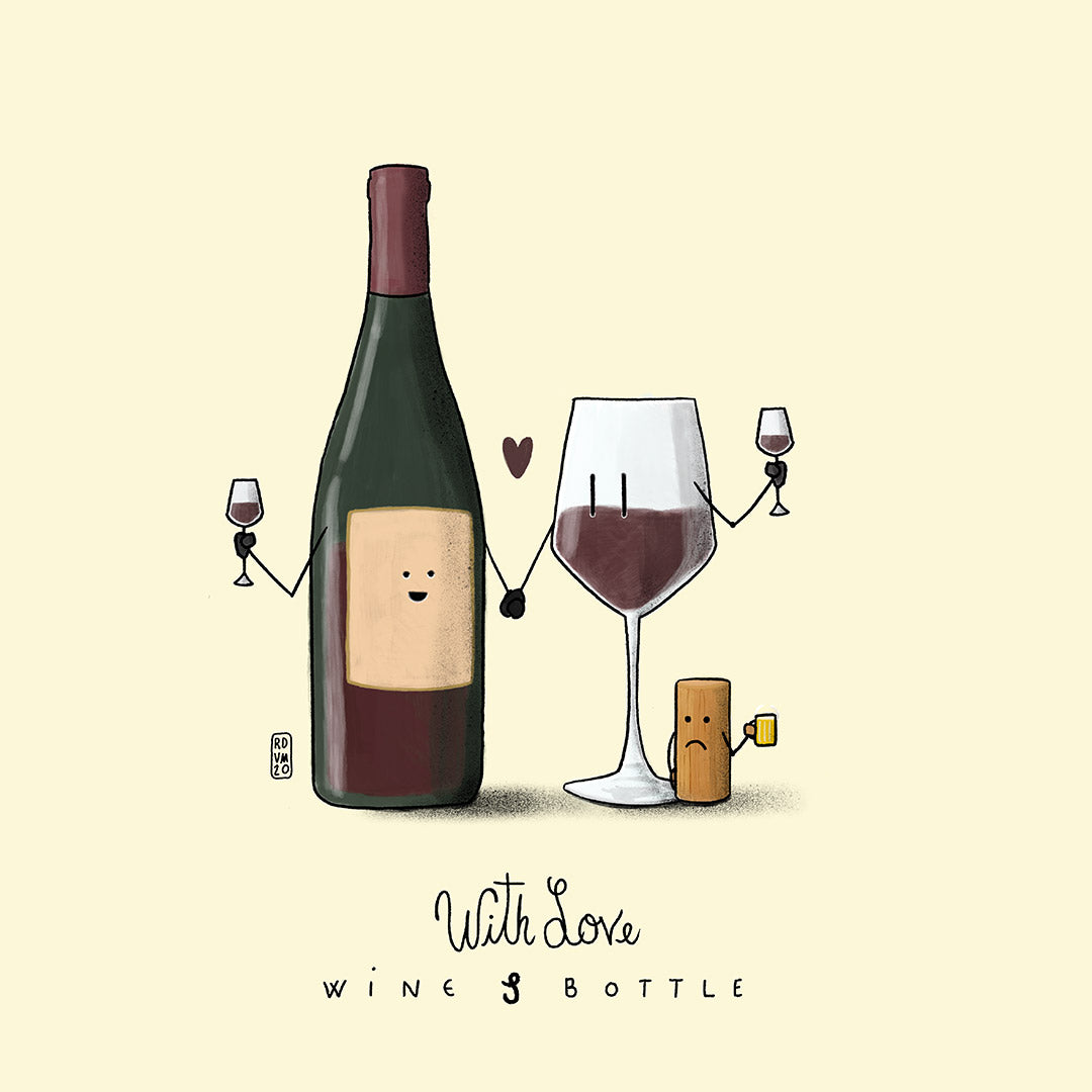 Felpa Cappuccio uomo - Bottiglia e Bicchiere - With Love