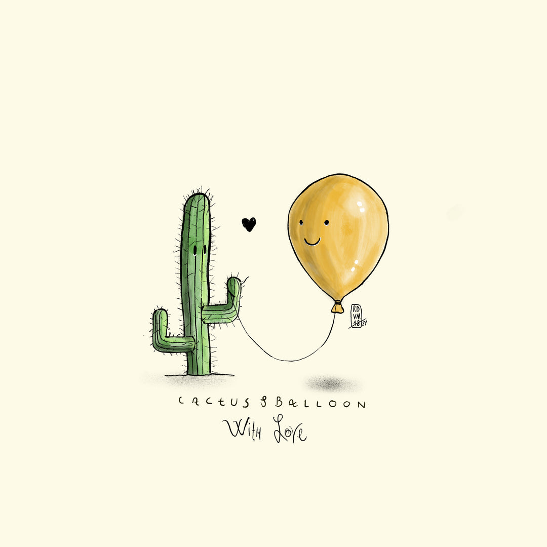 T Shirt uomo - Cactus & Ballons - With Love
