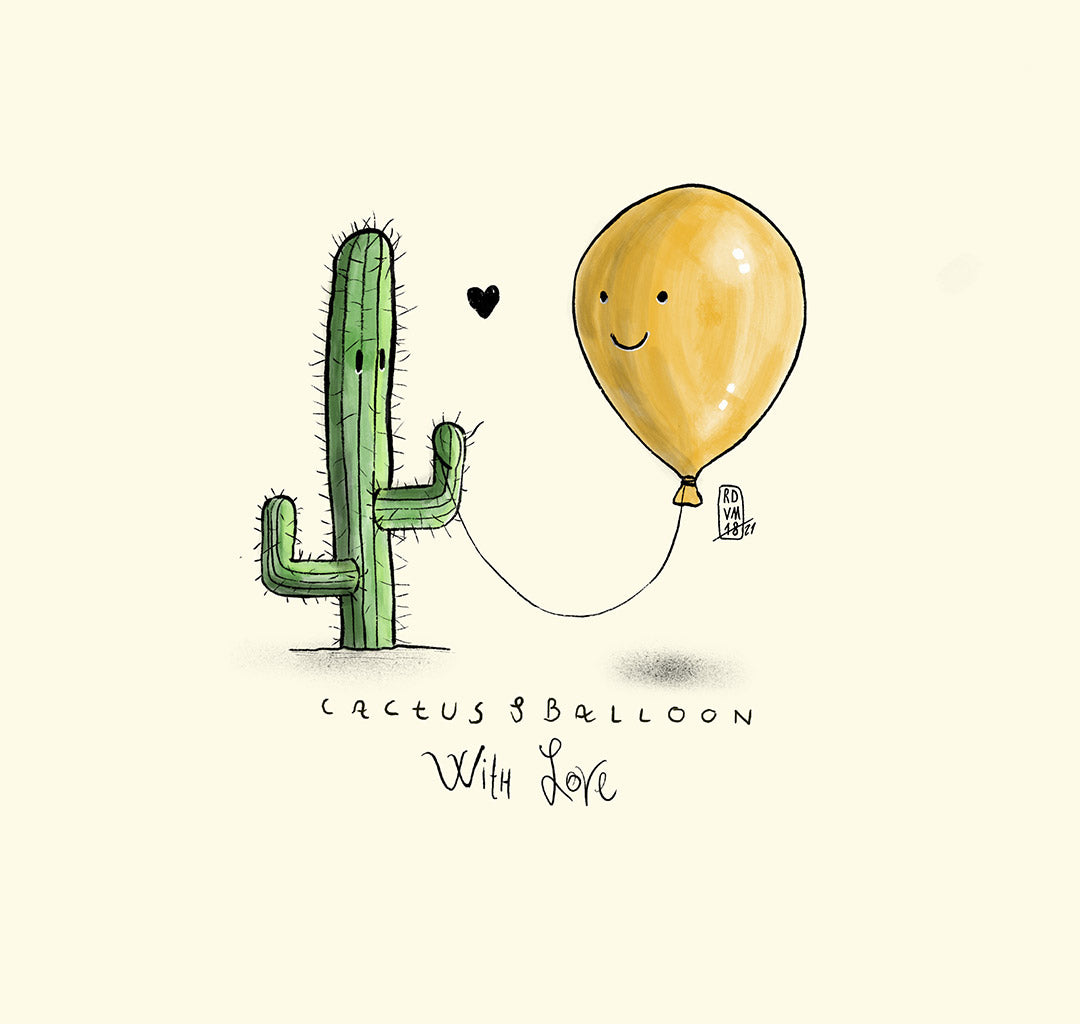 Felpa Girocollo uomo - Cactus & Balloon - With Love