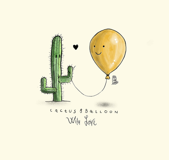 Felpa Girocollo uomo - Cactus & Balloon - With Love