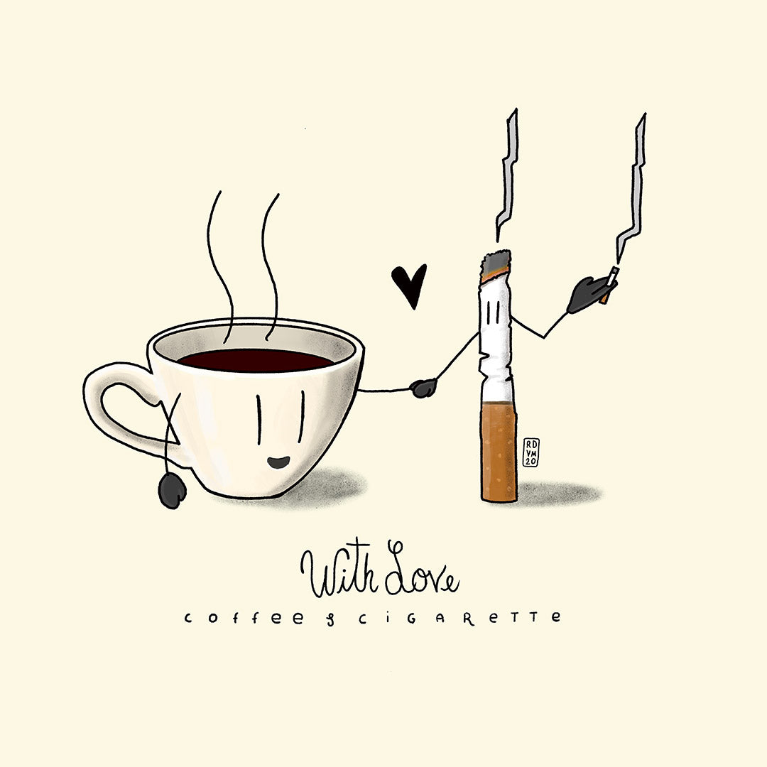 T Shirt uomo - Caffè & Sigaretta - With Love