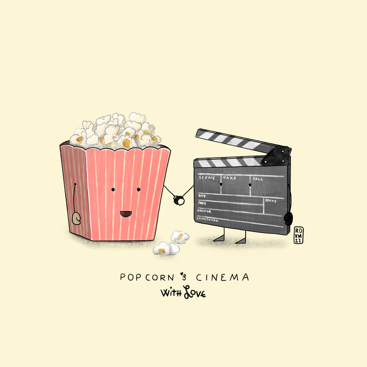 T Shirt donna - Cinema & PopCorn- With Love