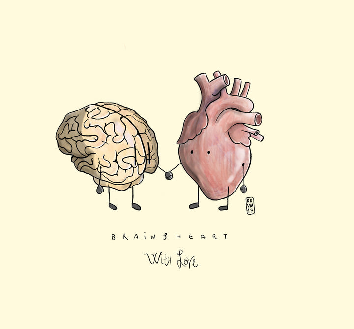 T Shirt uomo - Cuore & Cervello - With Love