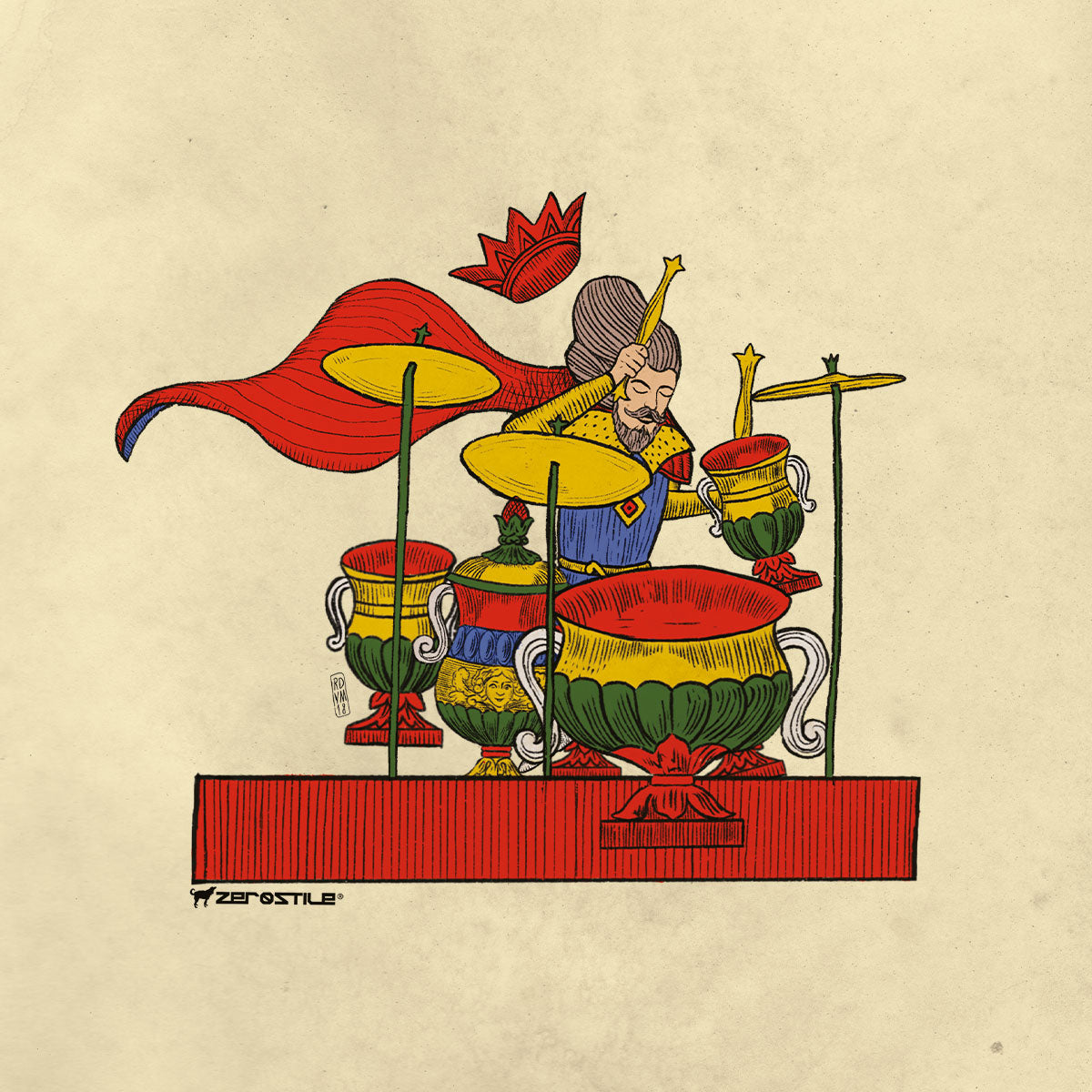 T Shirt uomo - Drum di coppe - Il Gioco del Rock
