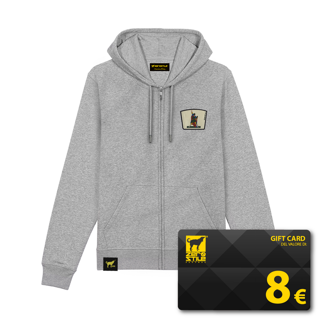 Felpa Cappuccio Zip uomo - Queen di Bastoni & Gift Card omaggio - Black Friday