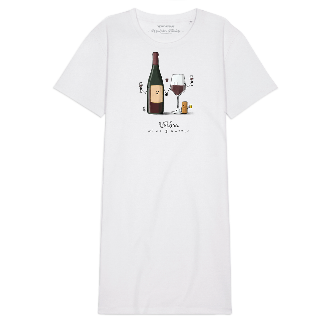 T Shirt Dress donna - Bottiglia & Bicchiere - With Love