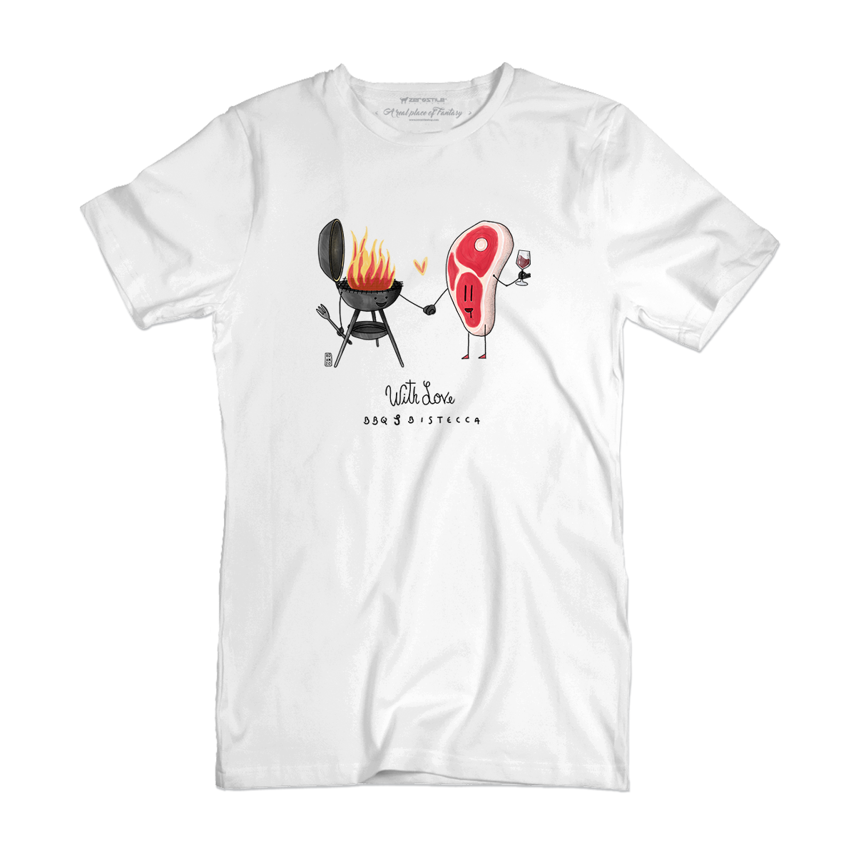 T Shirt uomo - BBQ & Bistecca - With Love