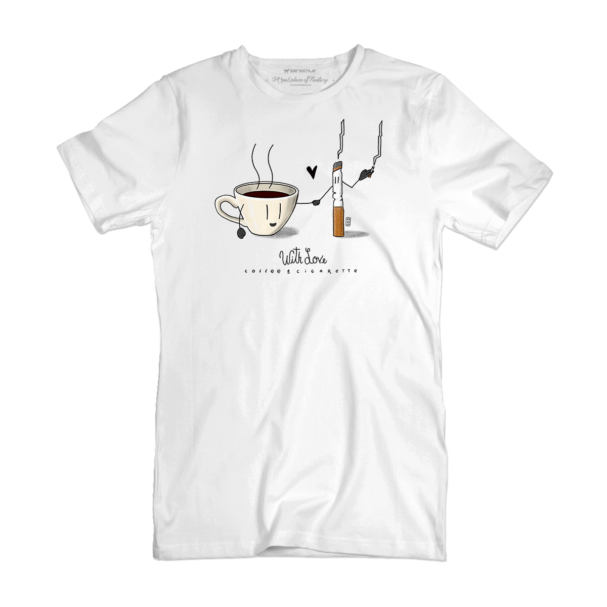 T Shirt uomo - Caffè & Sigaretta - With Love