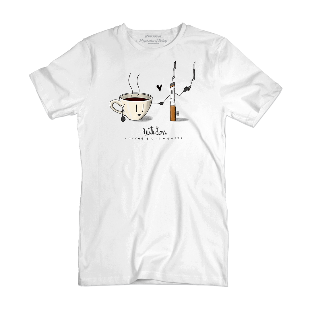 T Shirt uomo - Caffè & Sigaretta - With Love