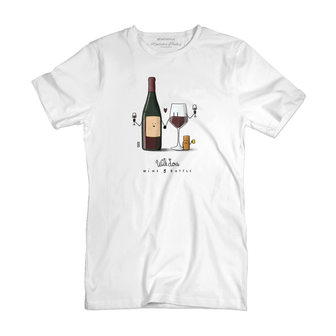 T Shirt uomo - Bottiglia & Bicchiere - With Love