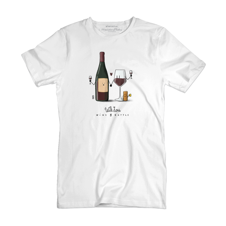 T Shirt uomo - Bottiglia & Bicchiere - With Love