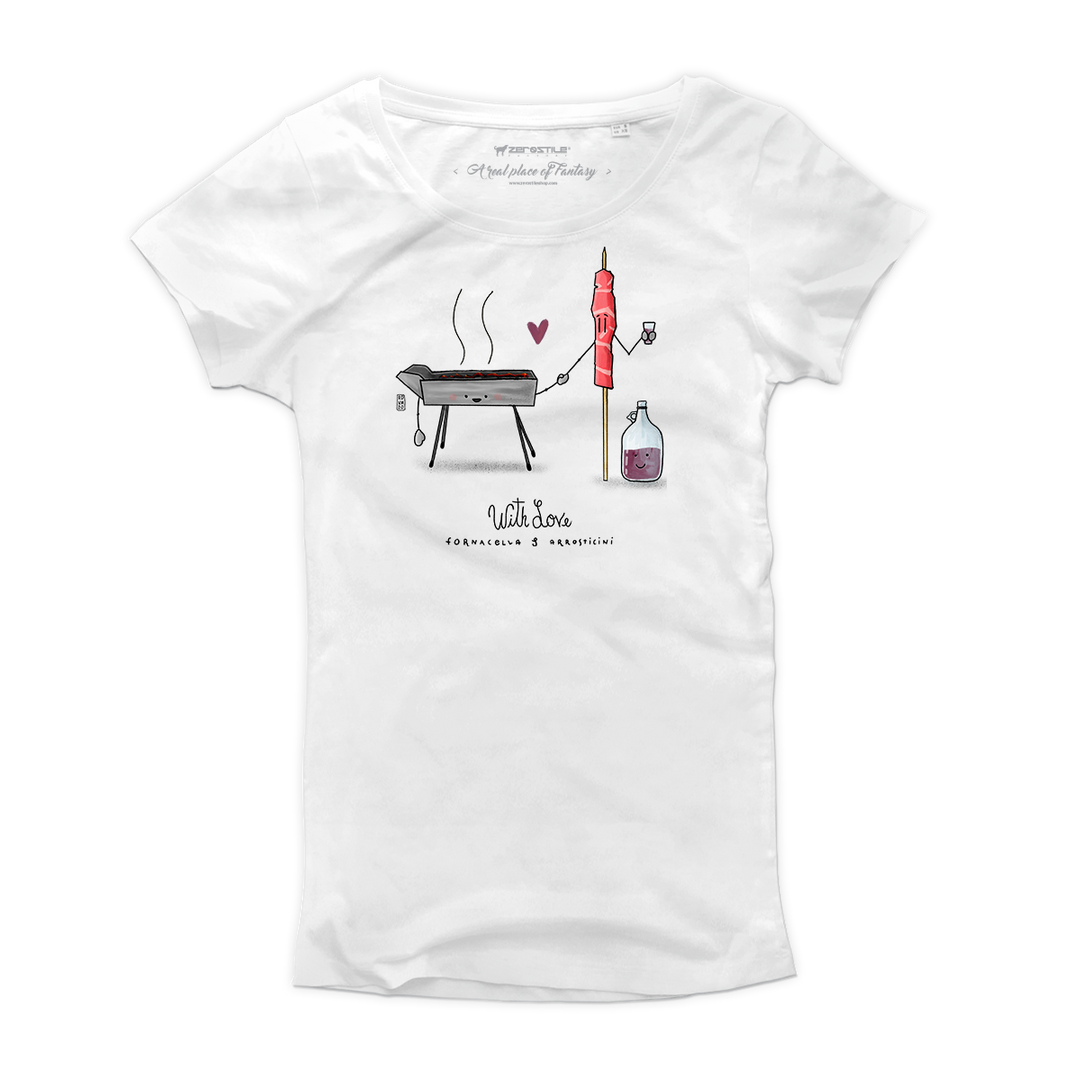 T Shirt donna - Fornacella & Arrosticini - With Love