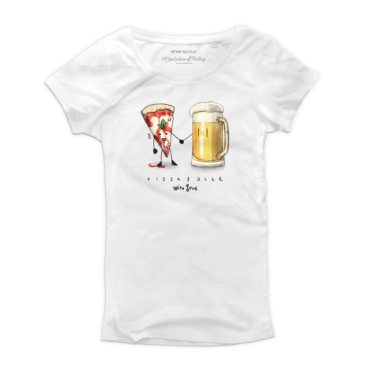T Shirt donna - Pizza & Birra - With Love