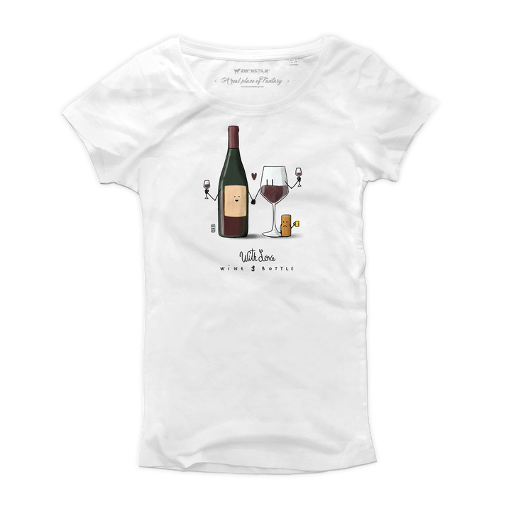 T Shirt donna - Bottiglia & Bicchiere - With Love