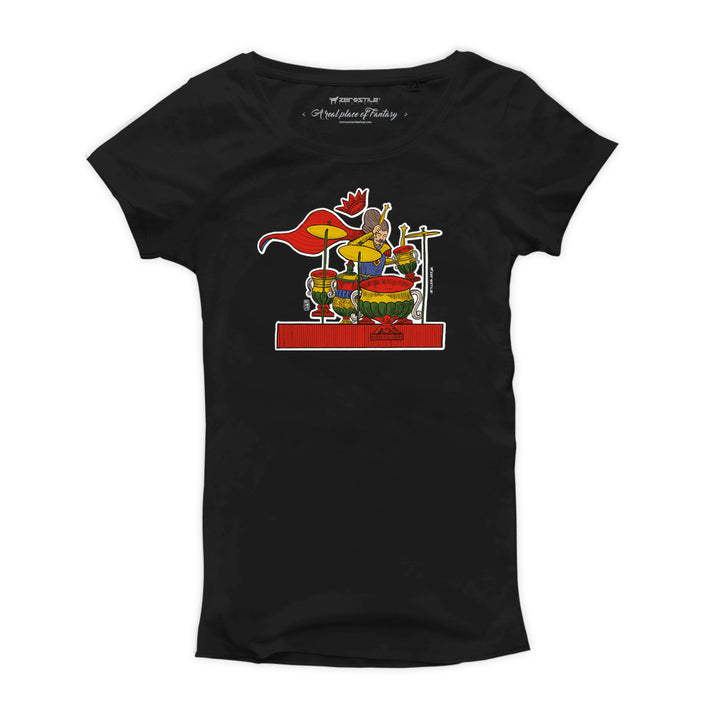 T Shirt donna - Drum di coppe - Il Gioco del Rock